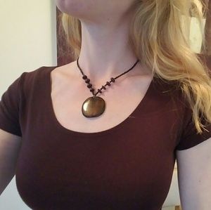 Wooden beaded necklace